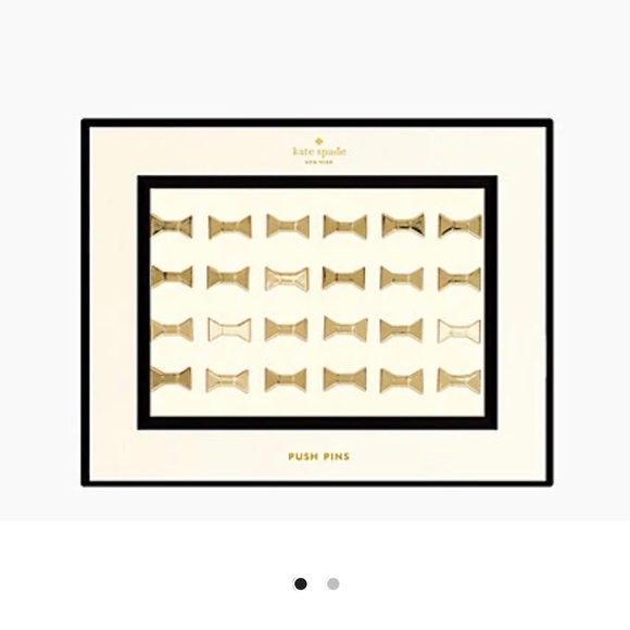 NEW Kate Spade gold 24 pc bow push pin set